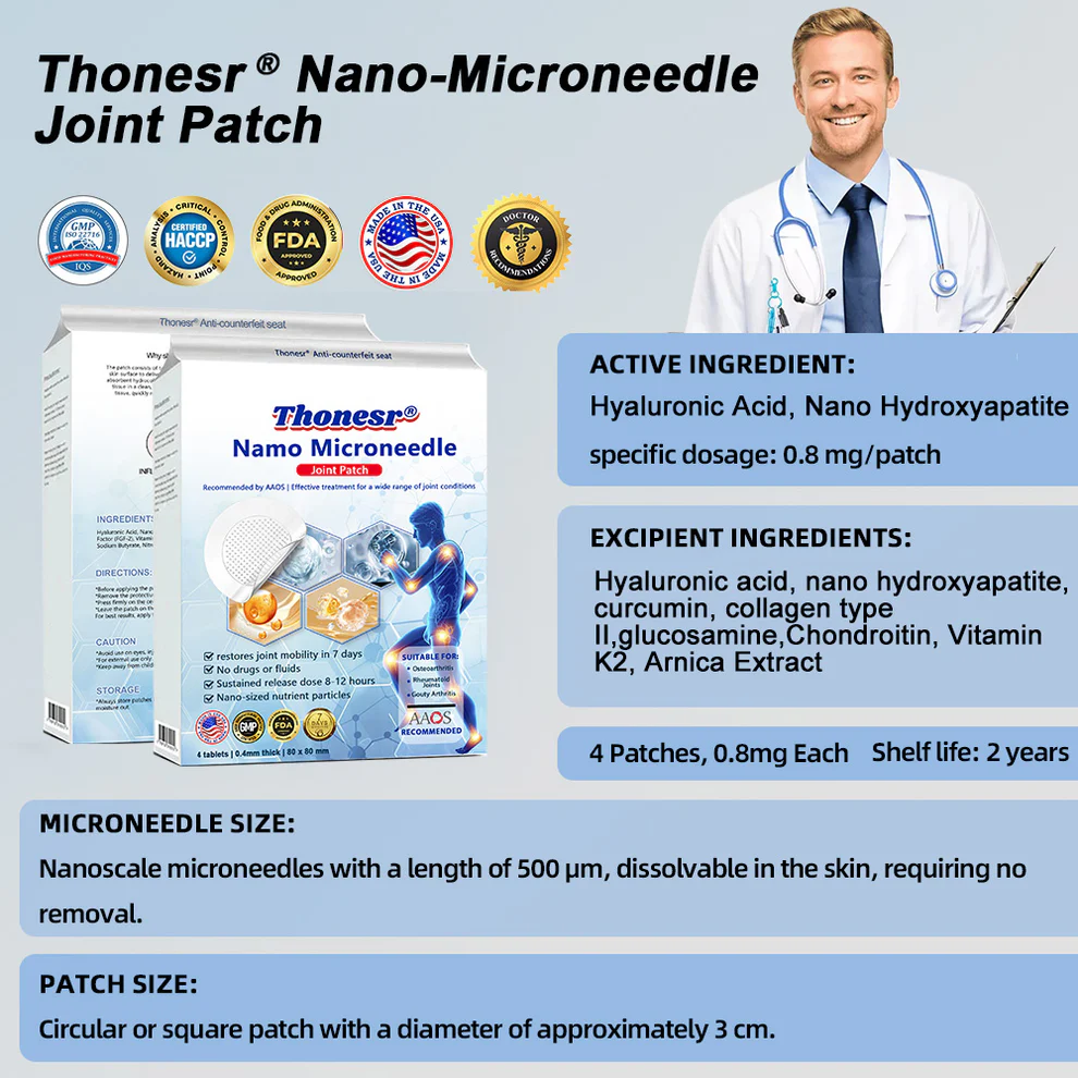 Thonesr® Nano-microneedle joint patch 6 Thonesr® Nano-microneedle joint patch