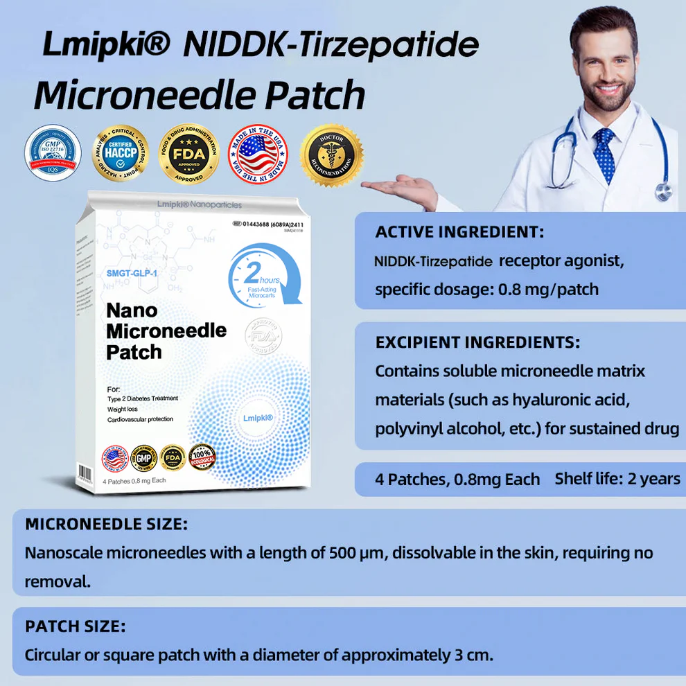 Lmipki® NIDDK-Tirzepatide Nano Microneedle Patch 10 Lmipki® NIDDK-Tirzepatide Nano Microneedle PatLmipki® NIDDK-Tirzepatide Nano Microneedle Patchh