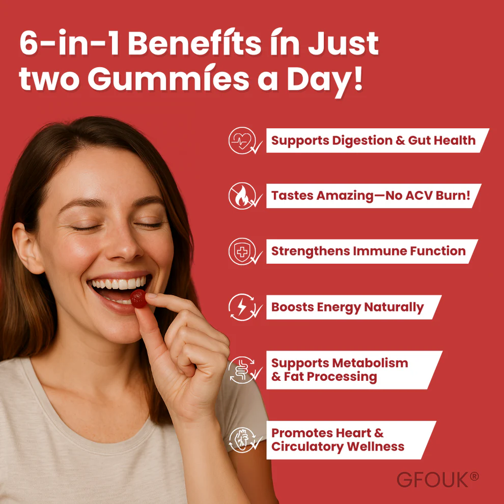 GFOUK® VitaCider Boost Apple Cider Vinegar Vitamin Gummies 8 GFOUK® VitaCider Boost Apple Cider Vinegar Vitamin Gummies