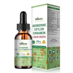 GLOWVIX Berberine Liquid Supplement with Ceylon Cinnamon Berberine Drops