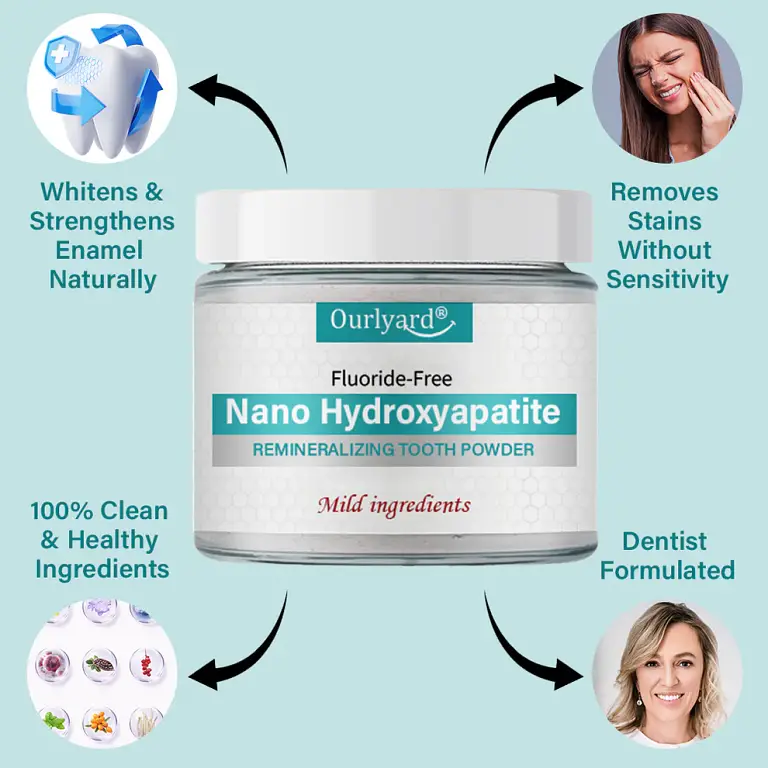 Ourlyard® Fluoride-Free Nano Hydroxyapatite Tooth Powder 4 Ourlyard® Fluoride-Free Nano Hydroxyapatite Tooth Powder