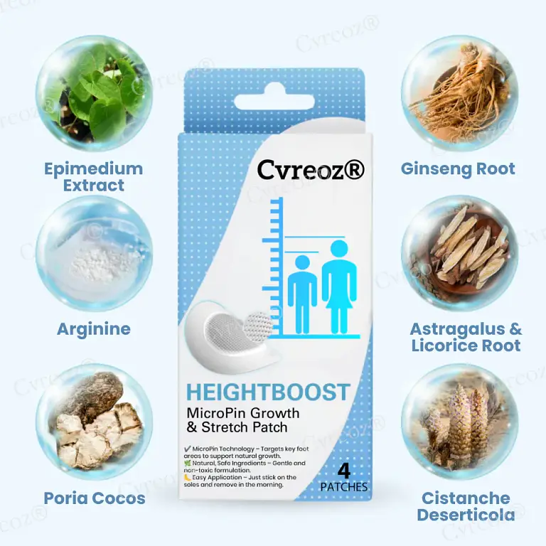 Cvreoz® HeightBoost MicroPin Growth & Stretch Patch – Save up to 70%, Limited Discounts Today 4 Cvreoz® HeightBoost MicroPin Growth & Stretch Patch – Save up to 70%, Limited Discounts Today