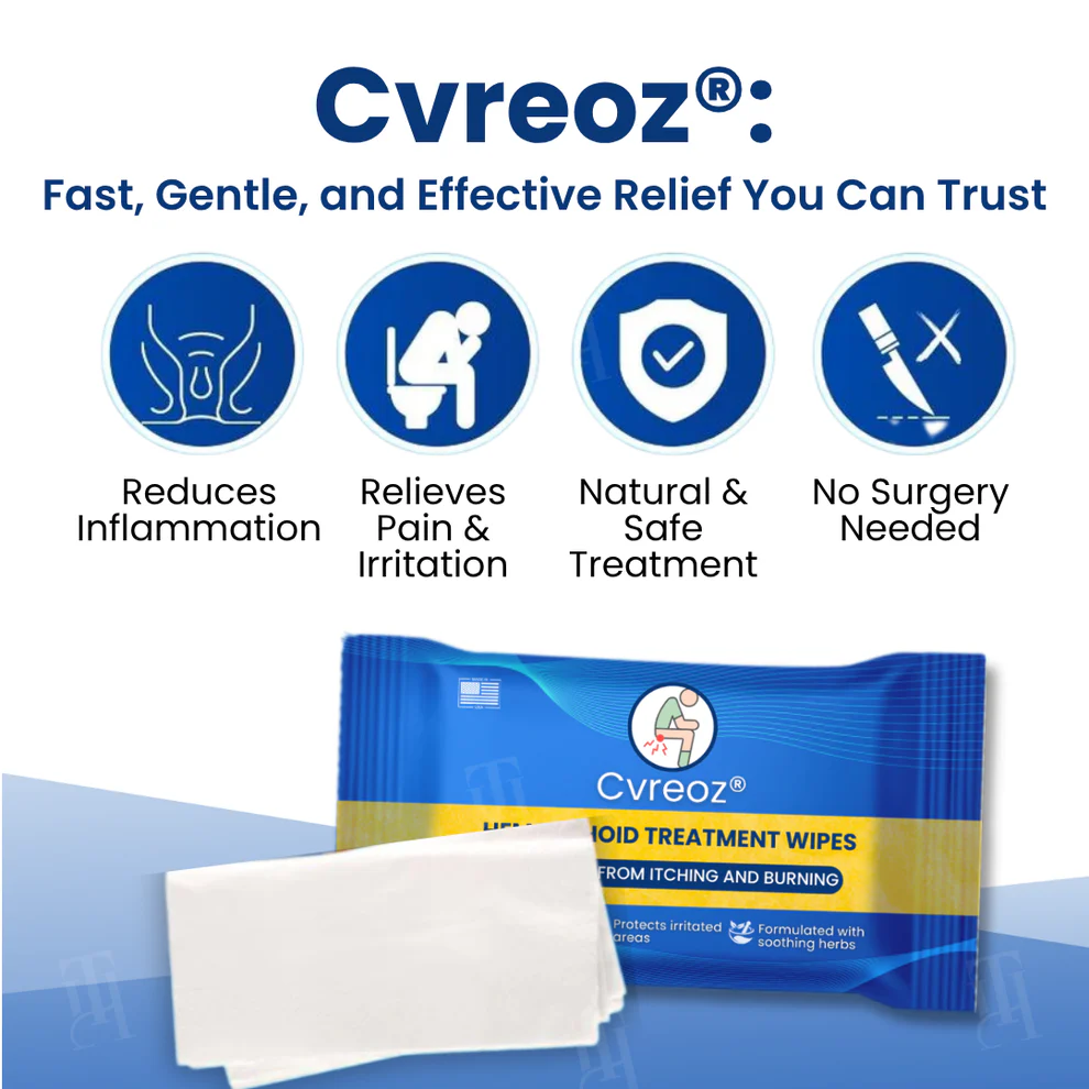 Cvreoz® Hemorrhoid Treatment Wipes 4 Cvreoz® Hemorrhoid Treatment Wipes