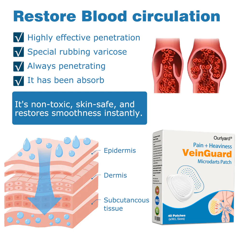 Ourlyard® VeinGuard Pain & Heaviness Microdarts Patch 6 Ourlyard® VeinGuard Pain & Heaviness Microdarts Patch