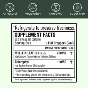 Nuv® - Mullein + Chlorophyll Lung Drops 6 Nuv® - Mullein + Chlorophyll Lung Drops